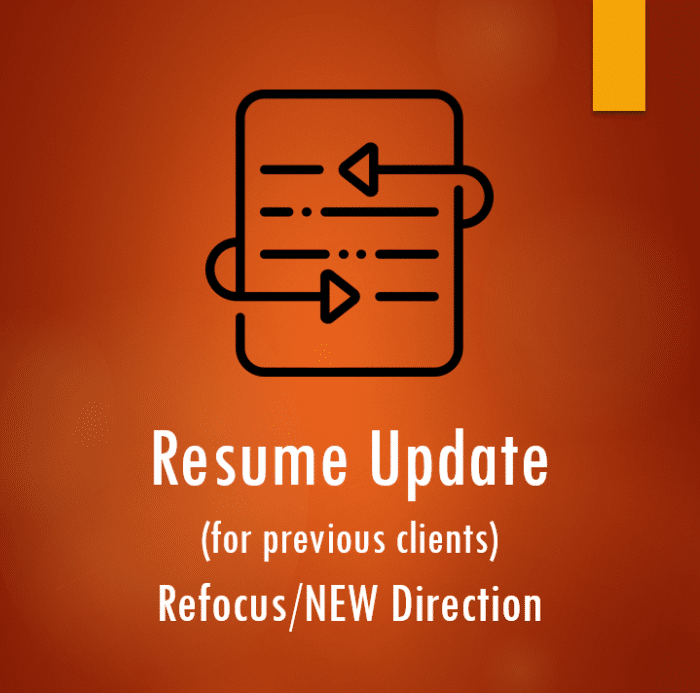 Resume Update Refocus New Direction for previous clients 700x693